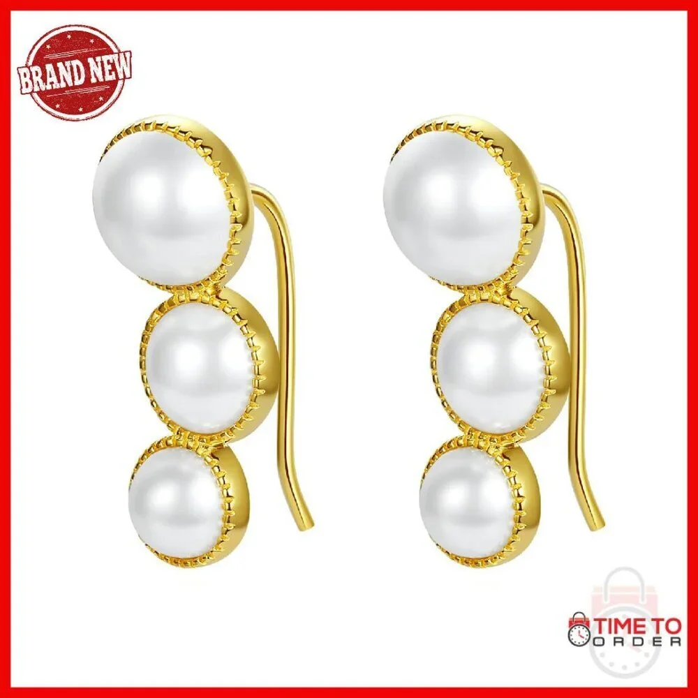 925 Sterling Silver Bow Stud Earrings with Freshwater Pearl